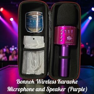 Bonnok Microphone Set Case Purple Cord Wireless Button Dynamic Live Performance